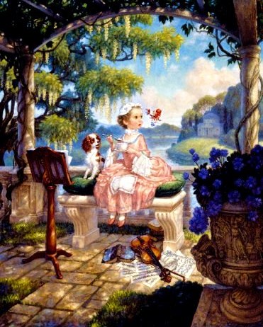 девочка в саду